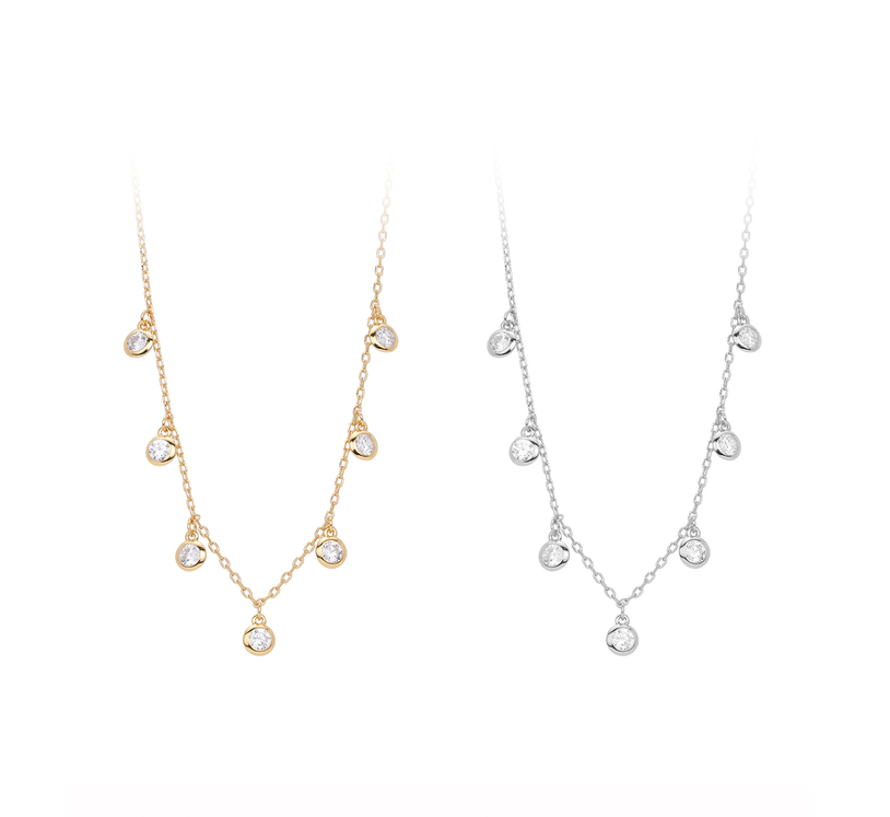Minimalist Y-Shaped Zircon Drop Necklace
